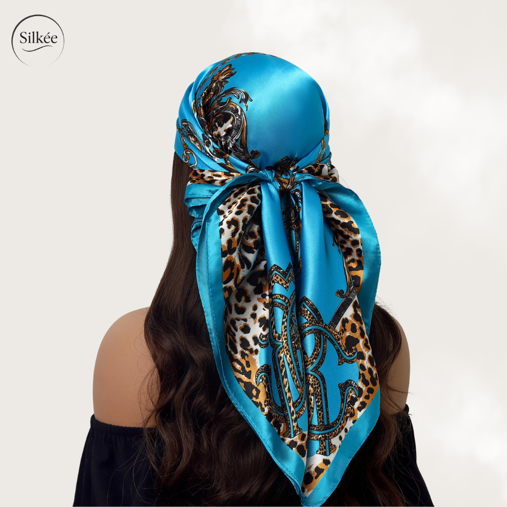 Foulard en soie léopard XL 90x90 cm