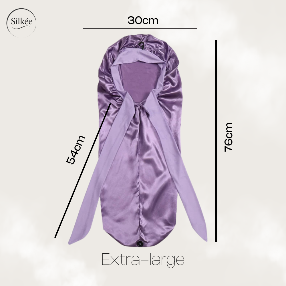Bonnet de nuit en satin de soie extra-long XL