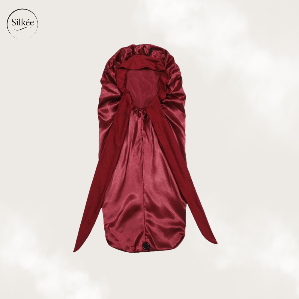 Bonnet de nuit en satin de soie extra-long XL