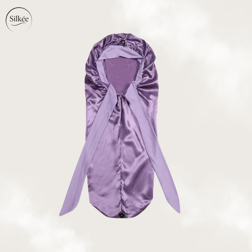 Bonnet de nuit en satin de soie extra-long XL